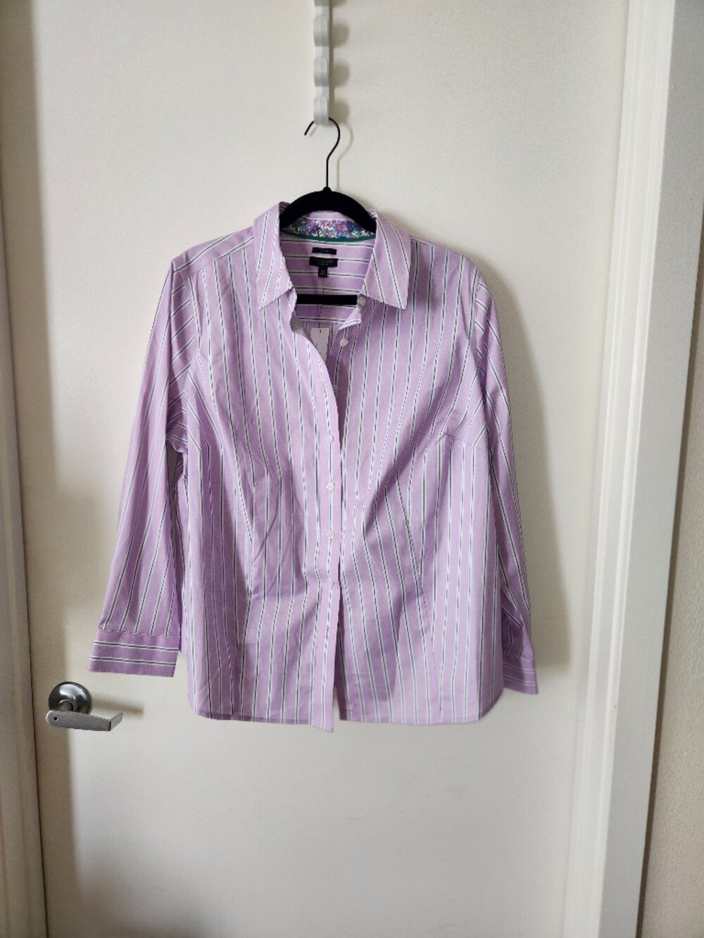 NWT Talbots Purple Striped Button Down Shirt